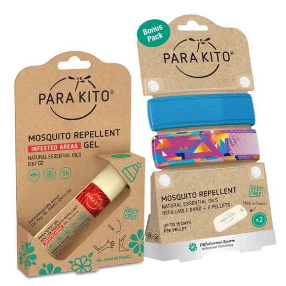 Parakito - 2 Mosquito Repellant Wristbands & 1 Roll-On Repellant (Vibe/Blue) - Picture 3 of 3